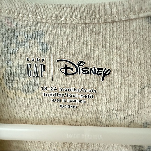 GAP x Disney Long Sleeve Cream Tee / Tunic with Minnie Mouse Print 18/24 Months - Picture 4 of 4